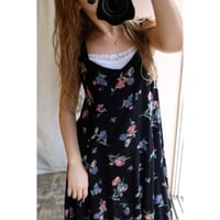 black flower one-piece
