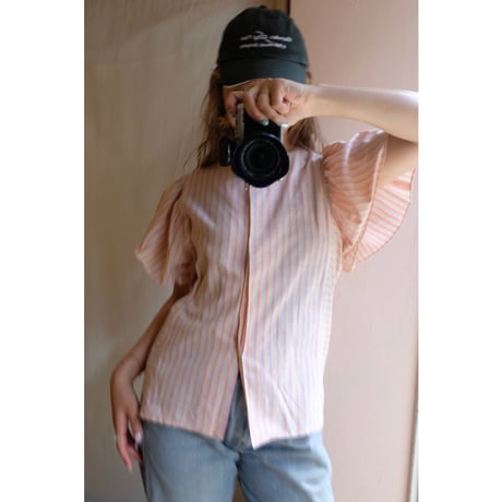 colorful frill blouse