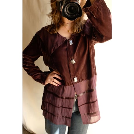 80's brown sheer cardigan