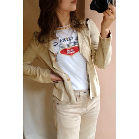 ivory leather jacket