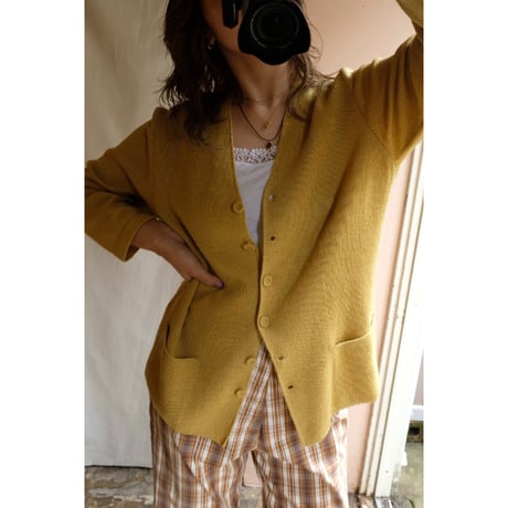 mustard knit cardigan