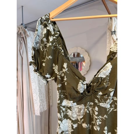 olive flower one-piece