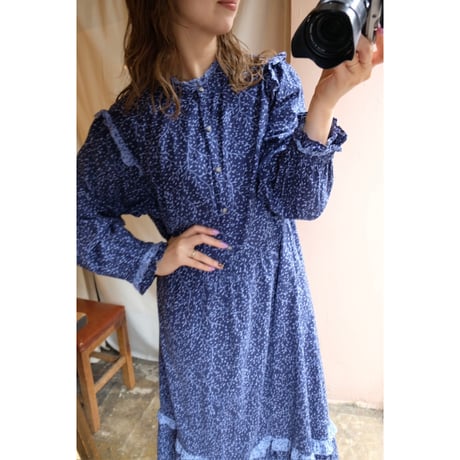 navy botanical one-piece