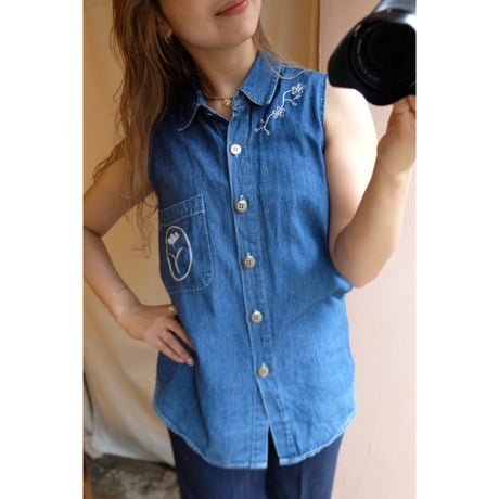 denim embroidery shirt