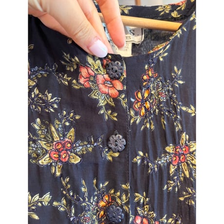 black flower one-piece