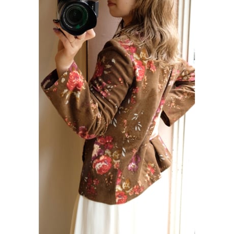 brown flower jacket