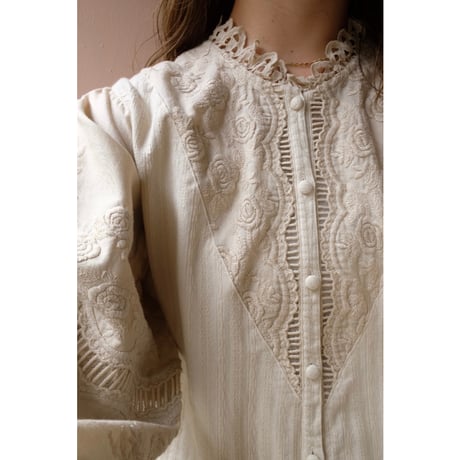 beige rose blouse