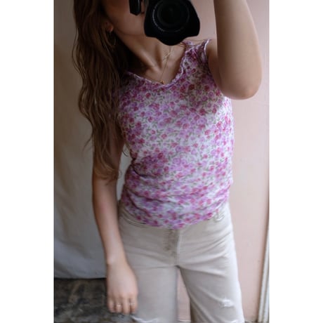 purple flower tank top
