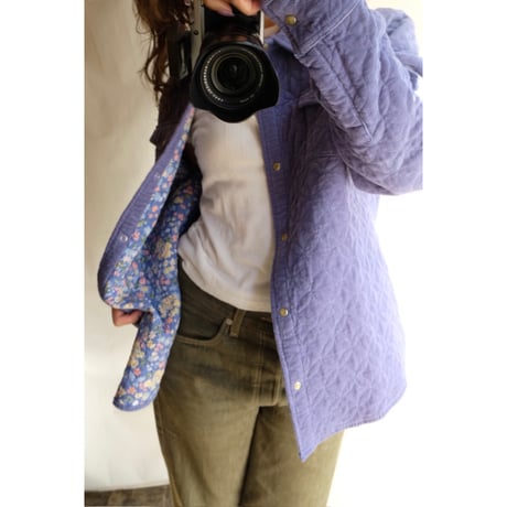 blue quilting jacket