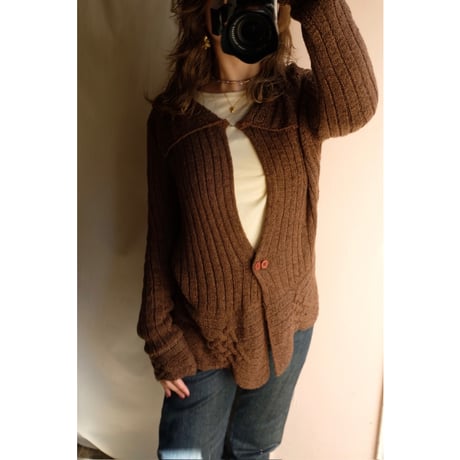brown knit cardigan