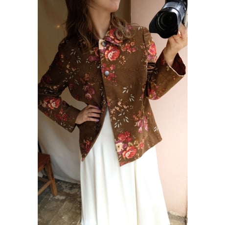 brown flower jacket