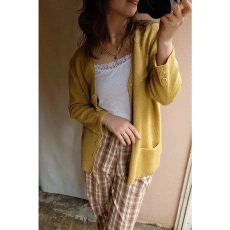 mustard knit cardigan