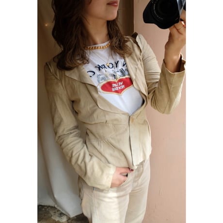 ivory leather jacket