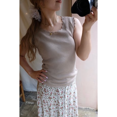 beige tank top