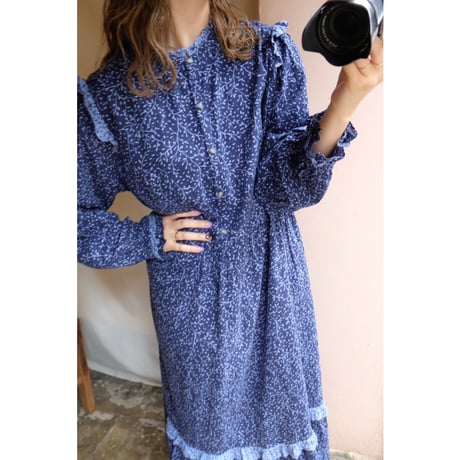 navy botanical one-piece