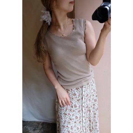 beige tank top