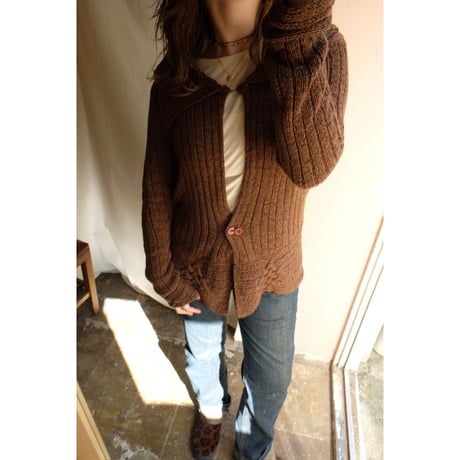 brown knit cardigan