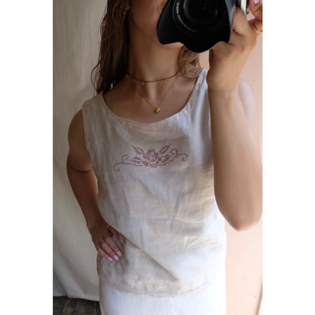 handmade cross-stitch tank top