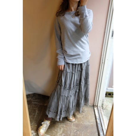 gray rose skirt