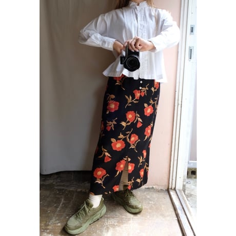 black flower skirt