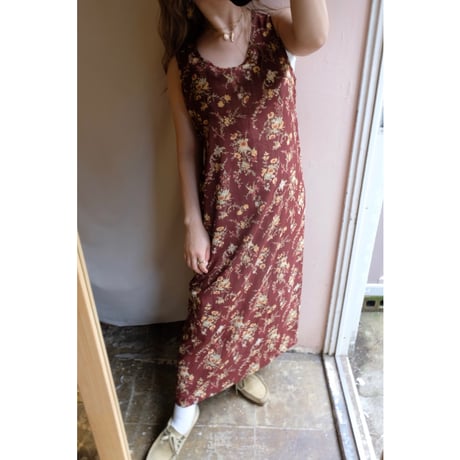 brown flower one-piece