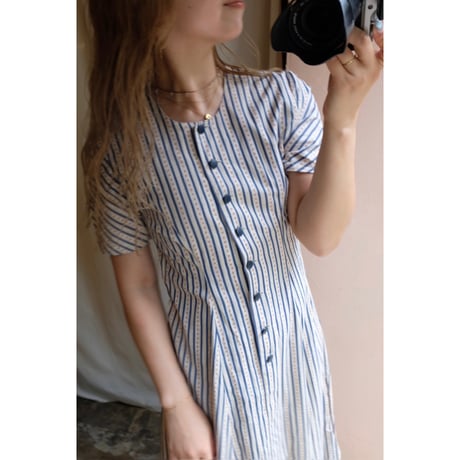 navy stripe one-piece