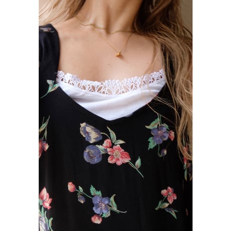 black flower one-piece