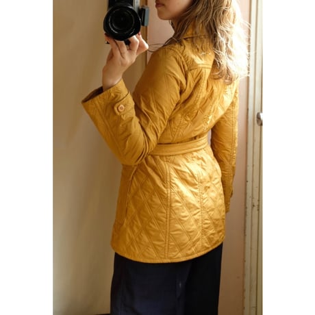 mustard quilting coat