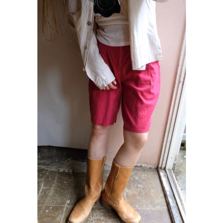 wine red half pants