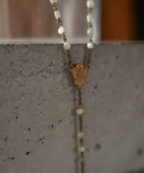 Subtle "Jesus christ" Bowl white glass beads.