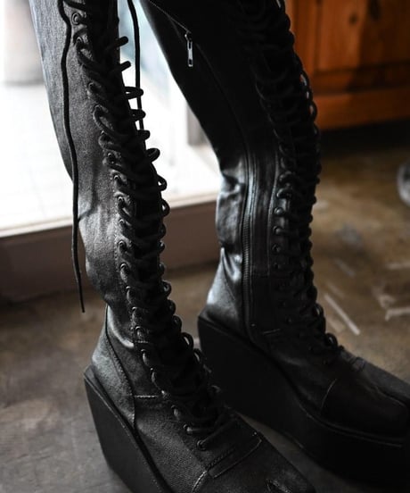 k.j dan "Knee high heel side zip boots" Tabi.