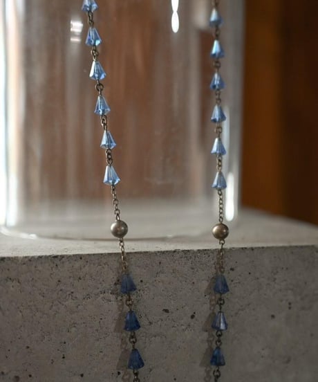 Subtle "Jesus christ" Skeleton blue glass beads.
