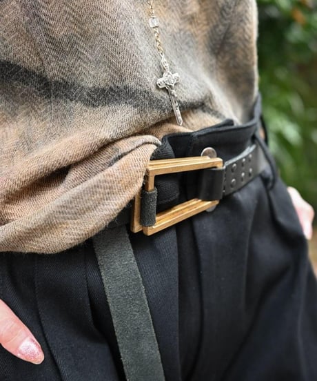 WILDFRÄULEIN "Three-D budoh wide pants" Black denim & Black molskin.