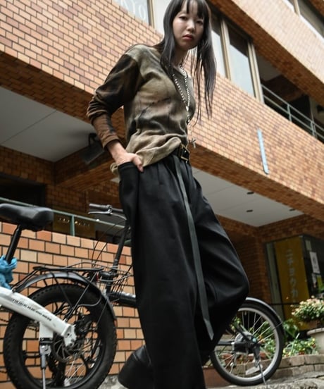 WILDFRÄULEIN "Three-D budoh wide pants" Black denim & Black molskin.