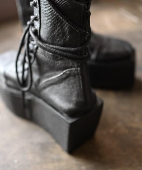 k.j dan "Lace up high heel sneaker" Square toe.