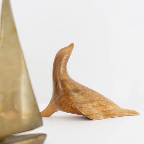 Wooden seal sculpture