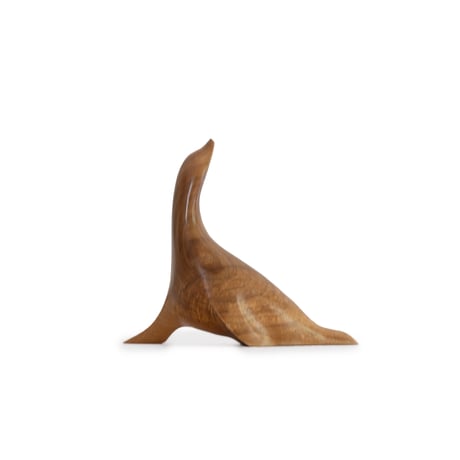 Wooden seal sculpture