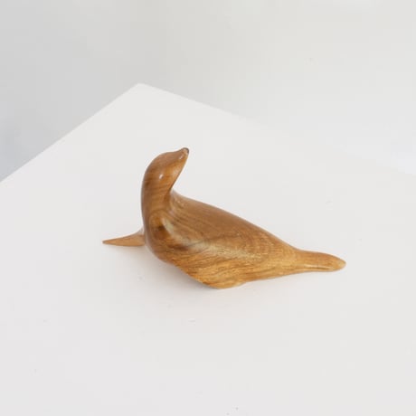 Wooden seal sculpture