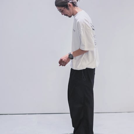 サガラ刺繍シリーズ「SIGNAL」ボックスシルエットコードTシャツ /WHITE/M/L/XL