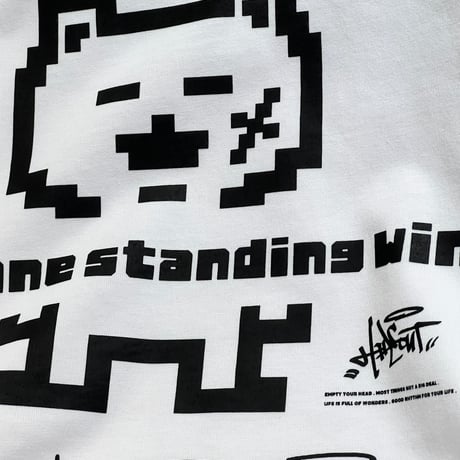 「STANDING BEAR」ボックスシルエットコードTシャツ /WHITE/M/L/XL