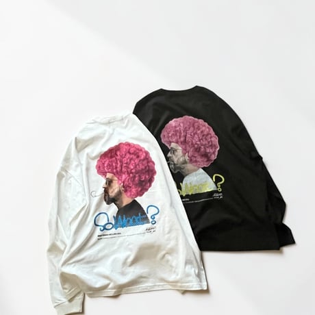 「AFRO OYAJI」 BIG LONG SLEEVE T-SHIRTS / WHITE/S/M/L