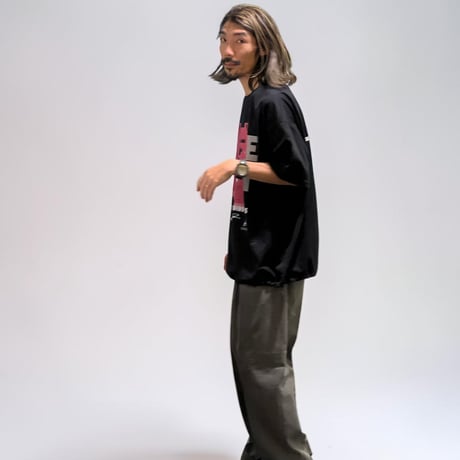 【限定受注カラー】「STANDING BEAR」ボックスシルエットコードTシャツ /BLACK/M/L/XL