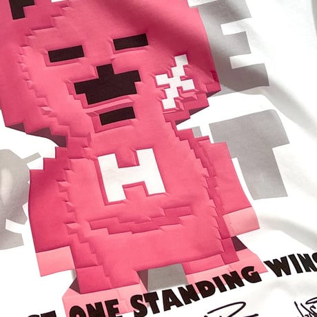 「STANDING BEAR」ボックスシルエットコードTシャツ /WHITE/M/L/XL