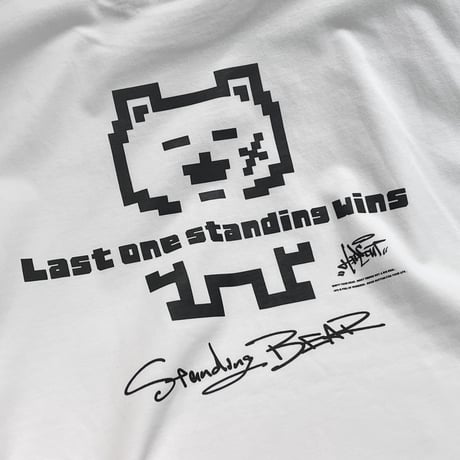「STANDING BEAR」ボックスシルエットコードTシャツ /WHITE/M/L/XL