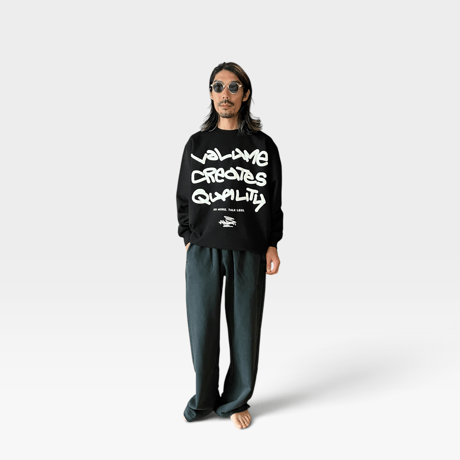 【SIGNATURE】BAGGY SWEAT PANTS / VINTAGE BLACK/M/L/XL