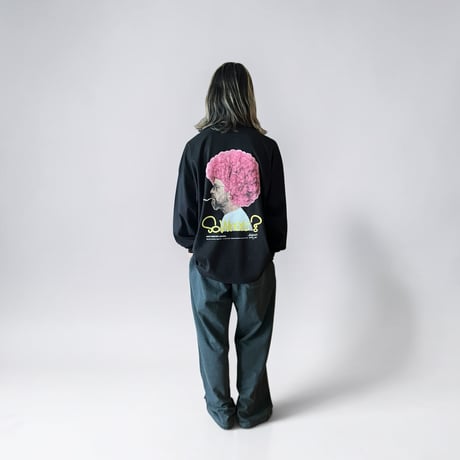 「AFRO OYAJI」 BIG LONG SLEEVE T-SHIRTS / WHITE/S/M/L