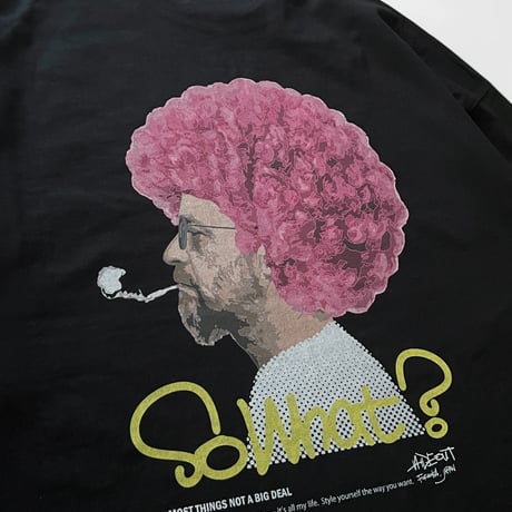「AFRO OYAJI」 BIG LONG SLEEVE T-SHIRTS / WHITE/S/M/L