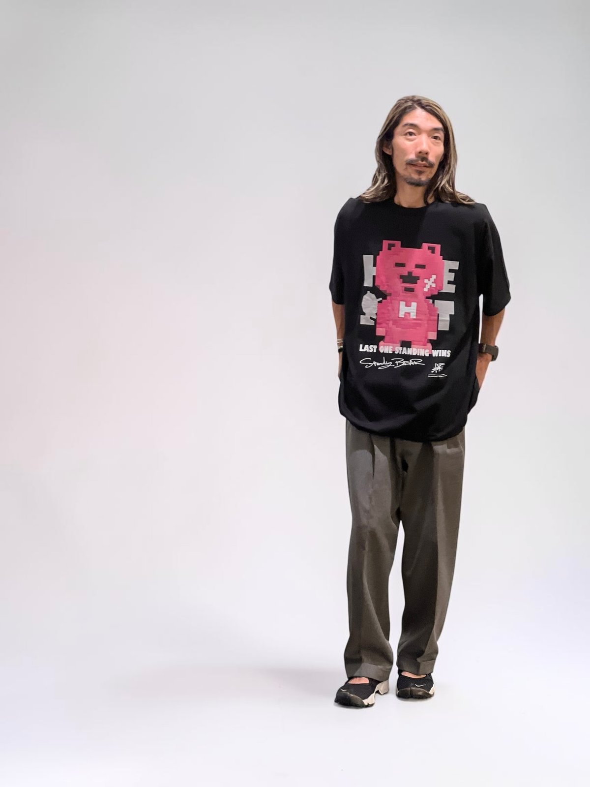 限定受注カラー】「STANDING BEAR」ボックスシルエットコードTシャツ