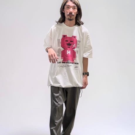 「STANDING BEAR」ボックスシルエットコードTシャツ /WHITE/M/L/XL