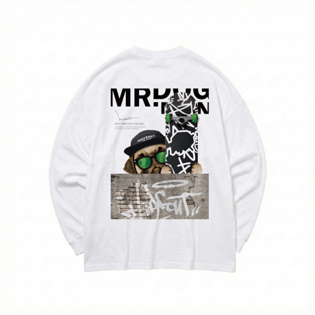 「MR.DOGMAN-SKATE」 BIG LONG SLEEVE T-SHIRTS / WHITE/S/M/L